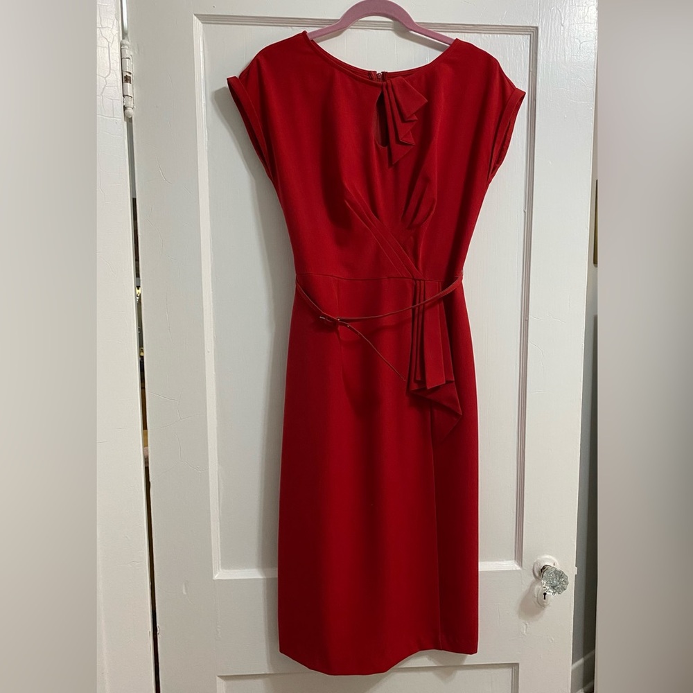 Stop Staring! 1940s Style Red Fitted Timeless Wiggle Dress Size Large